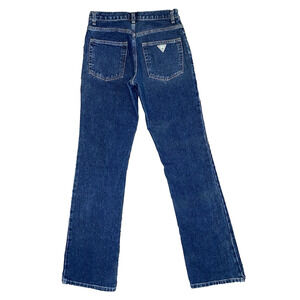 Vintage Guess Jeans Womens 28x34 Denim Straight Leg Triangle Patch 90s Retro